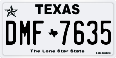 TX license plate DMF7635