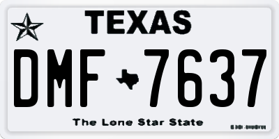 TX license plate DMF7637
