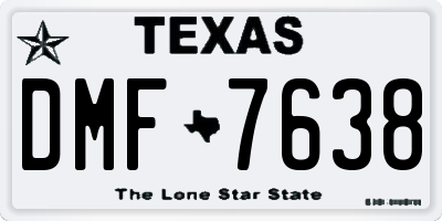 TX license plate DMF7638