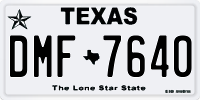 TX license plate DMF7640