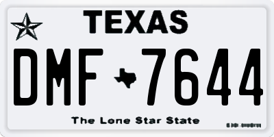 TX license plate DMF7644