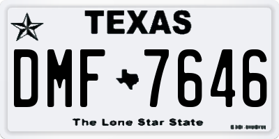 TX license plate DMF7646