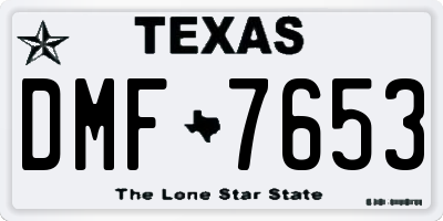 TX license plate DMF7653