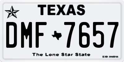 TX license plate DMF7657