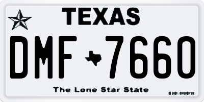 TX license plate DMF7660