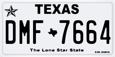 TX license plate DMF7664