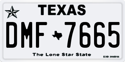 TX license plate DMF7665