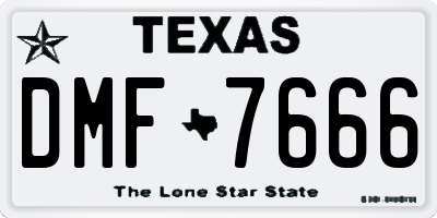 TX license plate DMF7666