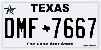TX license plate DMF7667