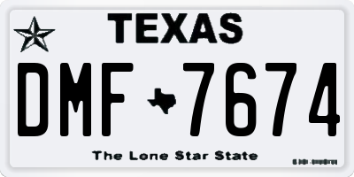 TX license plate DMF7674