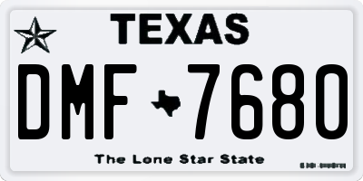 TX license plate DMF7680