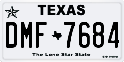 TX license plate DMF7684