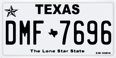 TX license plate DMF7696