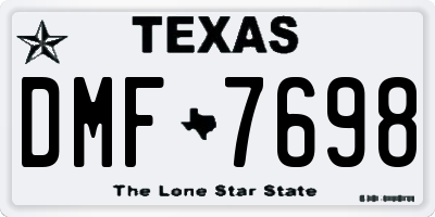 TX license plate DMF7698
