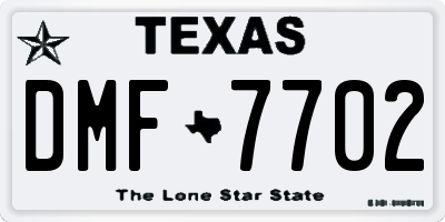 TX license plate DMF7702