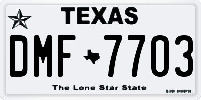 TX license plate DMF7703