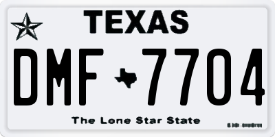 TX license plate DMF7704