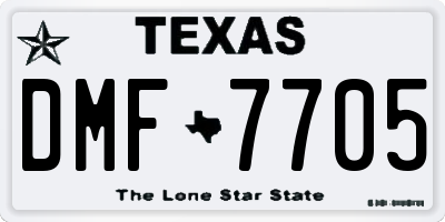 TX license plate DMF7705