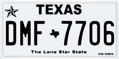 TX license plate DMF7706