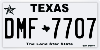 TX license plate DMF7707