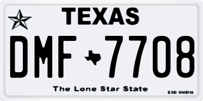 TX license plate DMF7708