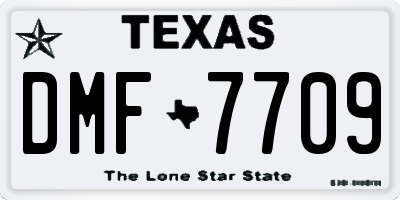 TX license plate DMF7709