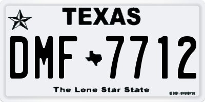 TX license plate DMF7712