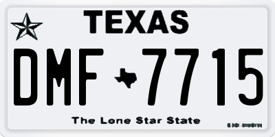 TX license plate DMF7715