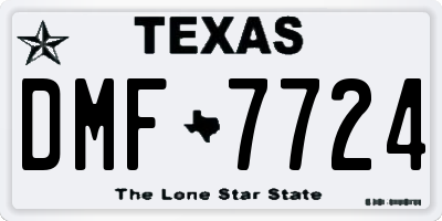 TX license plate DMF7724