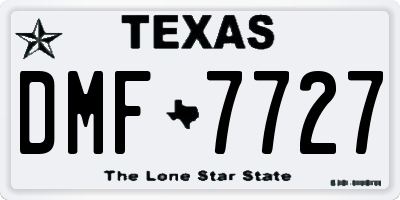 TX license plate DMF7727