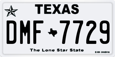 TX license plate DMF7729