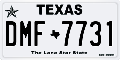 TX license plate DMF7731