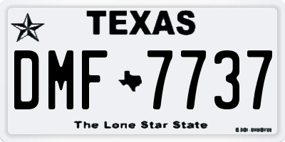 TX license plate DMF7737