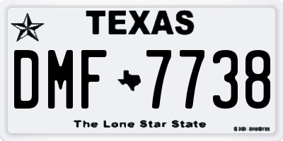 TX license plate DMF7738