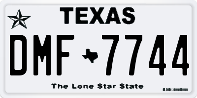 TX license plate DMF7744