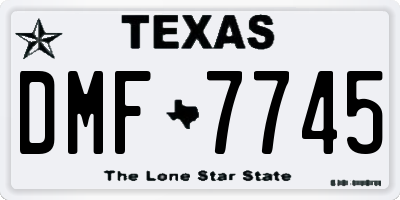 TX license plate DMF7745