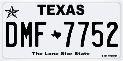 TX license plate DMF7752