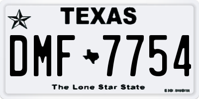 TX license plate DMF7754