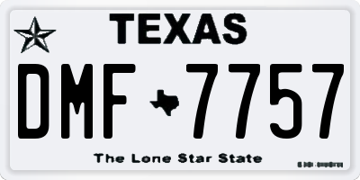 TX license plate DMF7757