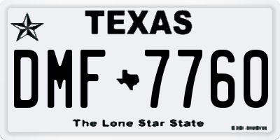 TX license plate DMF7760