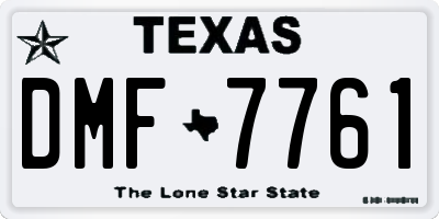 TX license plate DMF7761