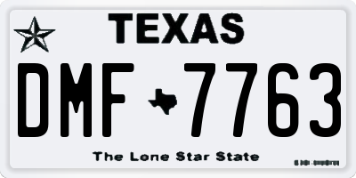 TX license plate DMF7763