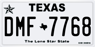TX license plate DMF7768
