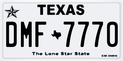 TX license plate DMF7770