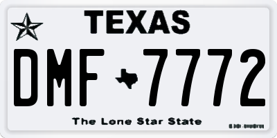 TX license plate DMF7772
