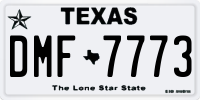 TX license plate DMF7773