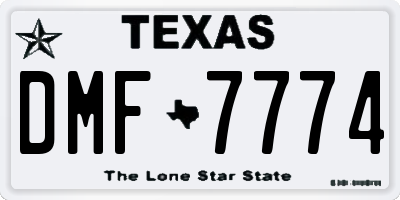 TX license plate DMF7774