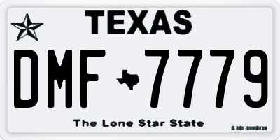 TX license plate DMF7779