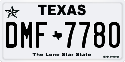 TX license plate DMF7780