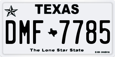 TX license plate DMF7785
